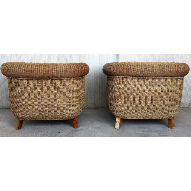 Mid 20th Century Rattan and Wood Coffee Table For Sale - Image 11 of 18