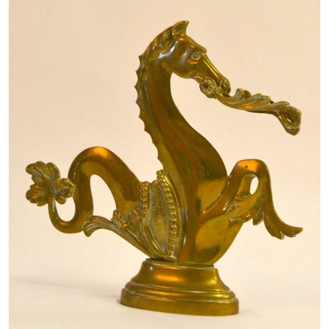 1950 Venetian Brass Gondola Mythical Seahorse Animal Sculpture Figurine Oar Lock For Sale - Image 9 of 15