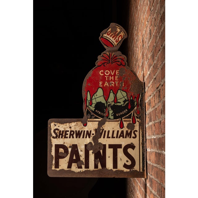 American Vintage Sherwin Williams DSP Storefront Flange Sign For Sale - Image 3 of 12