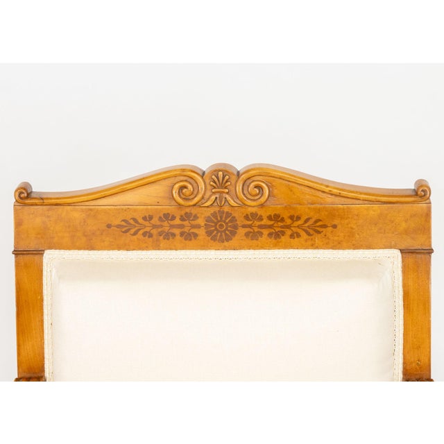 French Empire Style Walnut Armchairs, Pair For Sale - Image 4 of 7
