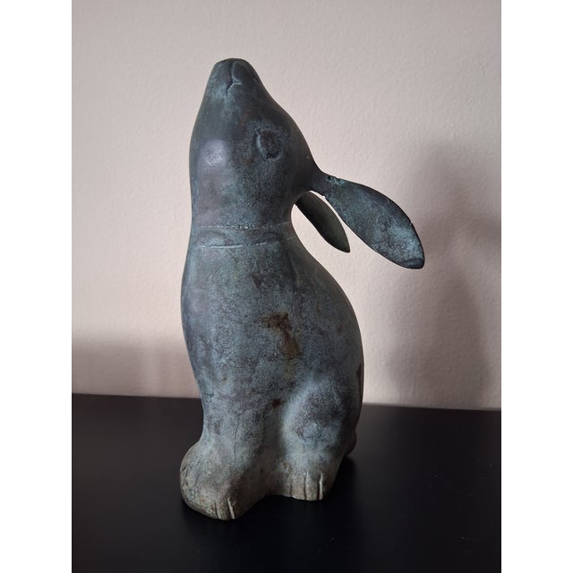 Bronze Vintage Bronze "Moon Gazing Rabbit" Statue For Sale - Image 8 of 12