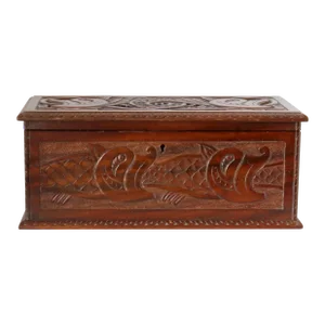 Late 19th Century Antique English Carved Jewelry Box