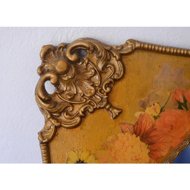 Victorian Vintage Victorian Style Decoupage Mirror For Sale - Image 3 of 8