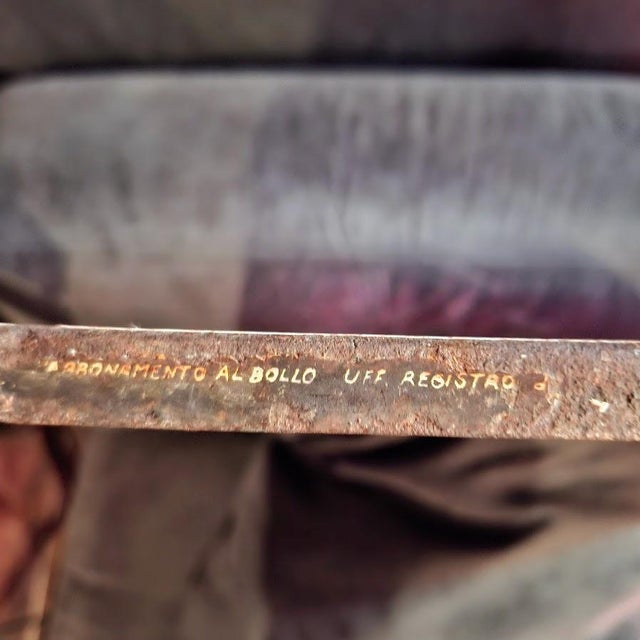 Beautiful enamelled sign of GANCIA Vermouth and Spumante with "Stamp Subscription" In good condition with few signs of...