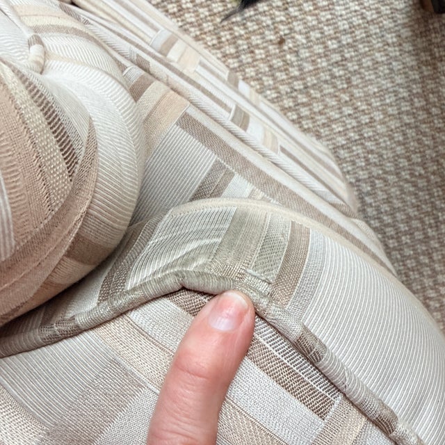 Pair of Down Filled Club Chairs and Ottoman For Sale - Image 4 of 9