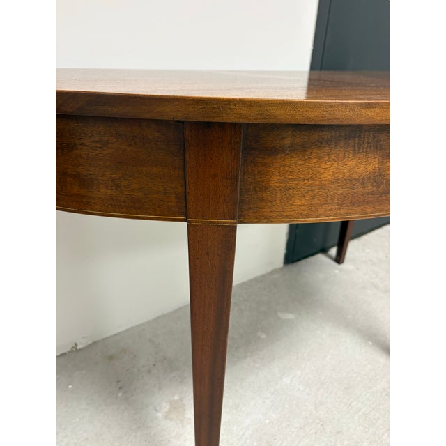 Wood Pair of Federal Style Demilune Mahogany Tables, Early 20th Century For Sale - Image 7 of 12