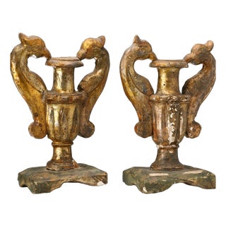 Gilded Wooden Vases in Mecca For Sale