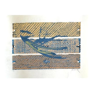 Barbara Beck Abstract Mid-Century Modern Woodblock Print on Paper - Signed/Numbered/Unframed For Sale