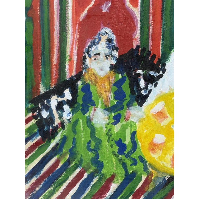 Mohamed Hamri Moroccan Modernist Folk Art Painting, the Unique Singer, 1977 For Sale - Image 12 of 18