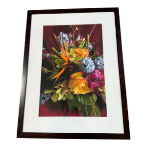 Large Phyllis Rose Framed Flowers Art Original Numbered 30/75 J.Pocker Frame