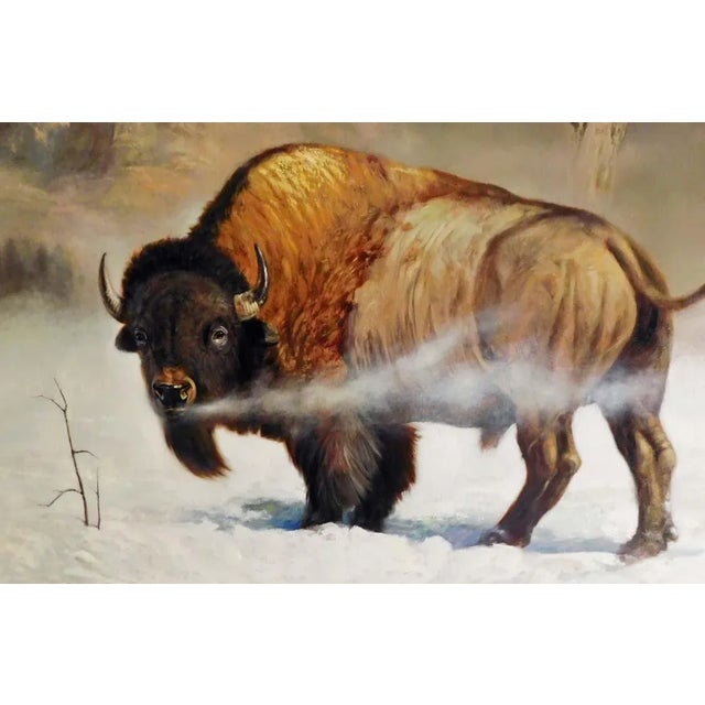 Dave Merrill "Buffalo" Original Oil Board Unframed Hand Signed For Sale - Image 9 of 10