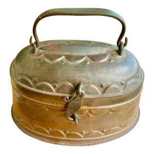 Vintage Copper Turkish Soap Box With Handle