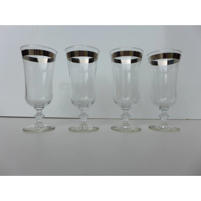 Mid-Century Modern Mid-Century Silver Rim Parfait Glasses - Set of 4 For Sale - Image 3 of 5