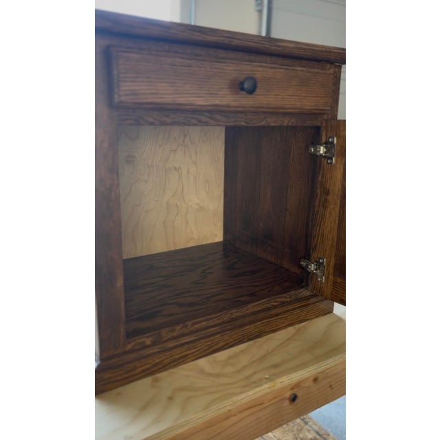 Wood Handcrafted Oak Raised Panel Nightstand For Sale - Image 7 of 7