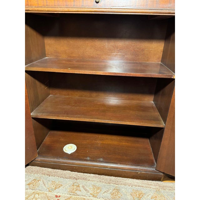 19th-Century Style Solid Wood Curio Cabinet — Tall Display Case With Glass Door & Shelving For Sale - Image 9 of 12