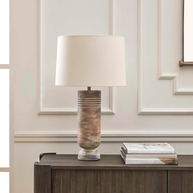 Contemporary Vale Beige Hues Table Lamp For Sale - Image 3 of 6
