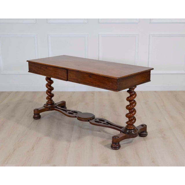 19th Century 19th Century Victorian Barley Twist Writing Table For Sale - Image 5 of 11