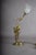 Metal Art Deco Gilt Brass Sculpted Crane Table Lamp with Frosted Glass Shade, Europe, 1930s For Sale - Image 7 of 9