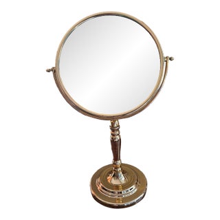 Brass Double Sided Vanity Mirror For Sale