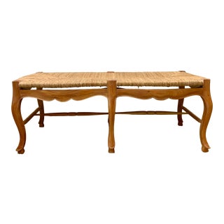 Louis XIV Style Bench With Rush Seat For Sale