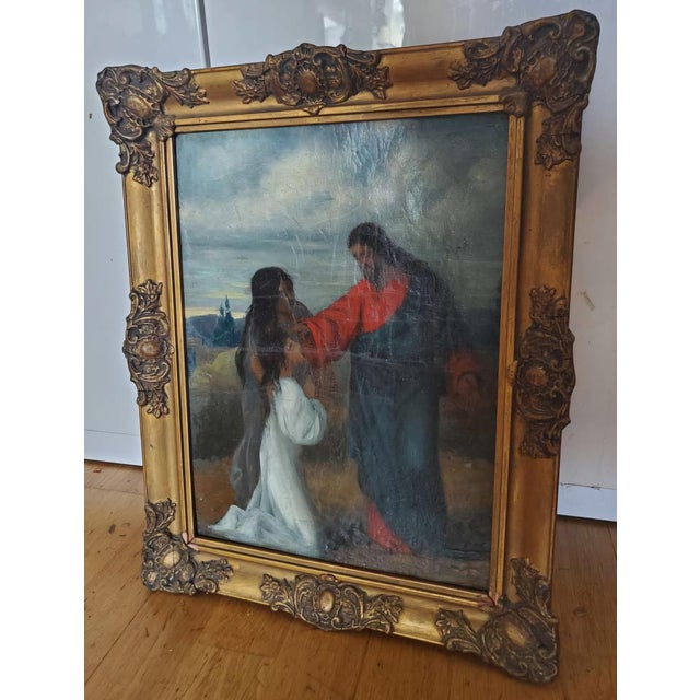 Christ Blessing a Child, European School Romantic/Nazarene, 19th Century For Sale - Image 6 of 7