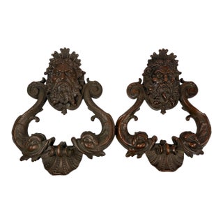 Pair of Monumental 19th Century French St Bricard Paris Bronze Door Knockers For Sale