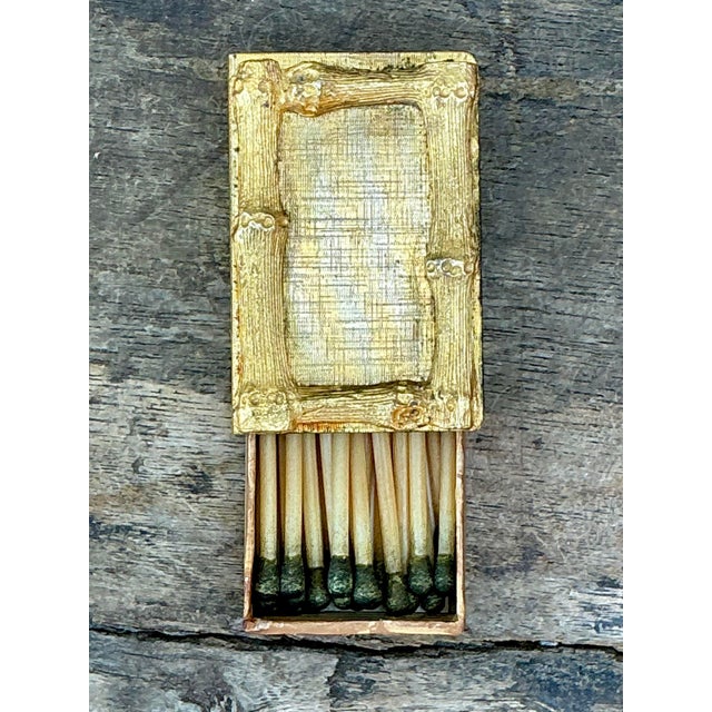 Metal Vintage Gilt Bamboo Table Setting Personal Match Strikes - Set of 8 For Sale - Image 7 of 12