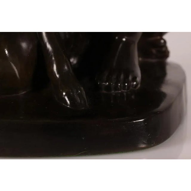 Brown Figurine of Young Shepherd with Lamb in Disco Metal by Just Andersen, 1950s For Sale - Image 8 of 10