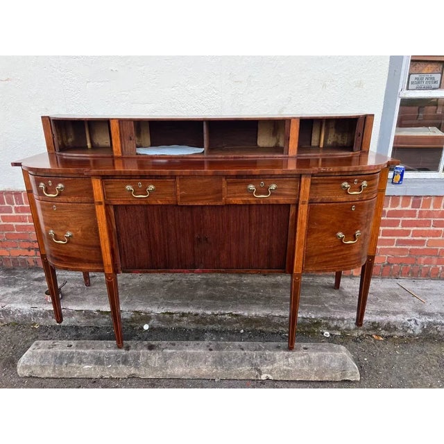 Antique 19th Century George III Scottish Style Mahogany Inlaid Serpentine Front Sideboard For Sale - Image 9 of 12