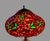 American Vintage Handel Co. Table Lamp Base With Floral Decorated Leaded Glass Shade For Sale - Image 3 of 11