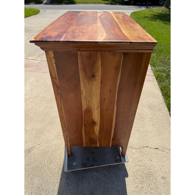 Wood Completely Restored Solid Acacia Dresser Attributed to Nadeau For Sale - Image 7 of 10