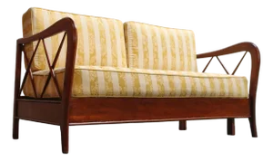 Vintage Italian Modern Walnut Divan Sofa Bed Attributed to Paolo Buffa