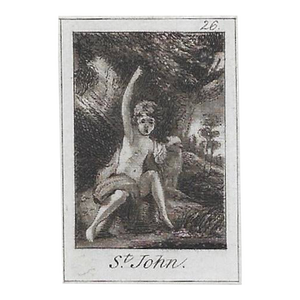 Antique Saint John in the Wilderness Miniature Engraving