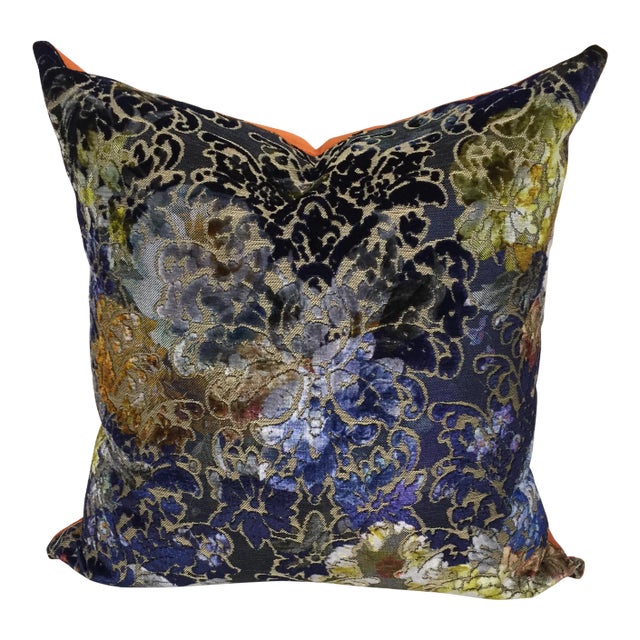 Designers Guild Pillow - Blue, Navy, Orange, Chartreuse For Sale