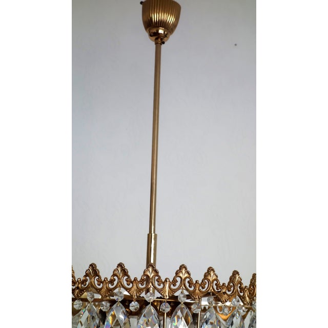 1960s Vienna Brass-Lead Crystal Seven Light Chandelier from Bakalowits, 1960s For Sale - Image 5 of 12