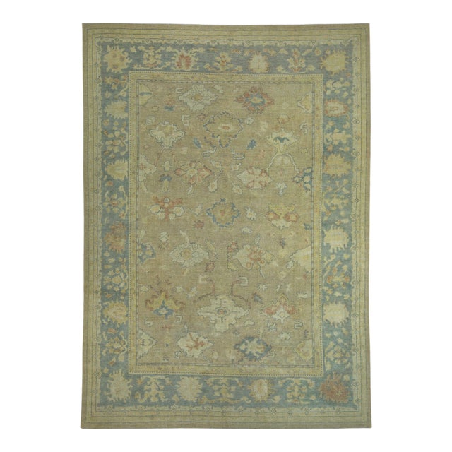 Turkish Oushak Rug 9'1" x 12'8" #18556 For Sale