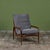 Lounge chair by Dan Johnson for Selig c.1960s, Denmark. The lounge chair features a sculpted wood frame with curved...