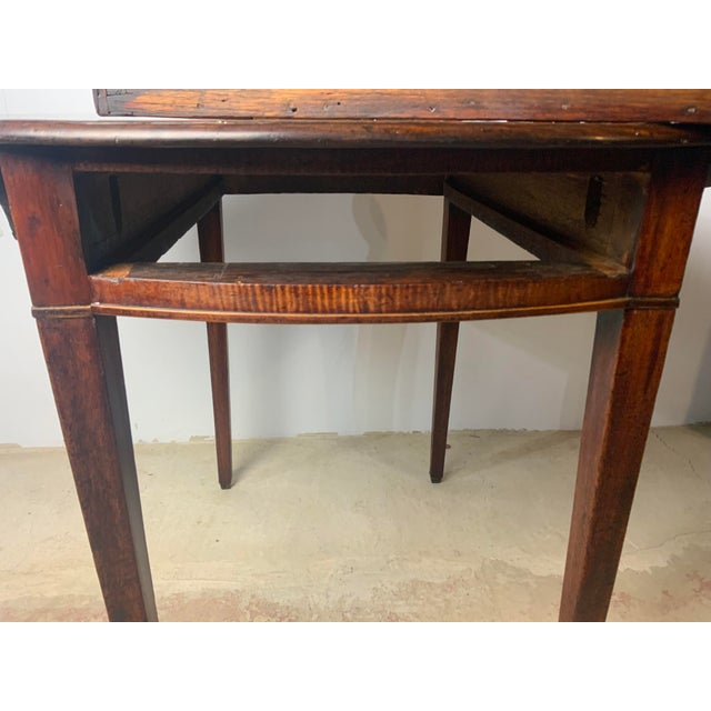Burnt Umber Late 18th Century George 111 Fiddleback Walnut Pembroke Table For Sale - Image 8 of 17