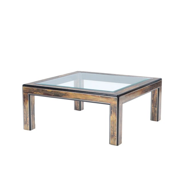 Glass Mid Century-Modern Coffee Table Attributed to Bernhard Rhone for Mastercraft For Sale - Image 7 of 7