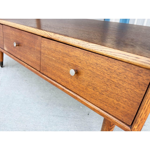 1950s Mid-Century Walnut Wall Unit Secretary Desk & Bookcase by Saginaw Furniture For Sale - Image 14 of 18