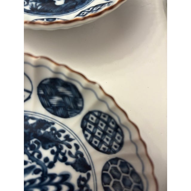 Early 19th Century Early 19th Century Set of Four Ching Te Chen Style Blue and White Phoenix Salad Plates For Sale - Image 5 of 7