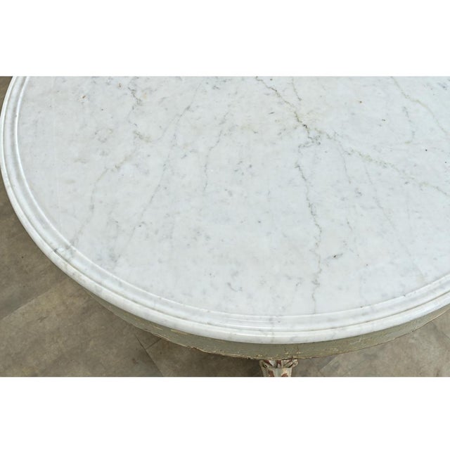 French 19th Century White Marble Top Gueridon with Painted Finish For Sale - Image 4 of 17