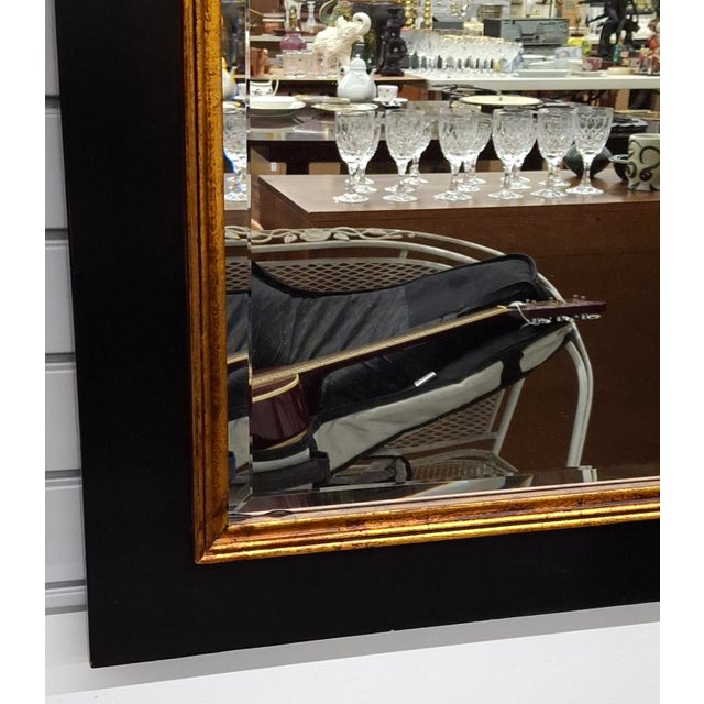Wood Late 20th Century Biedermeier Style Partial Gilt and Ebonized Wood Trumeau Mirror For Sale - Image 7 of 8