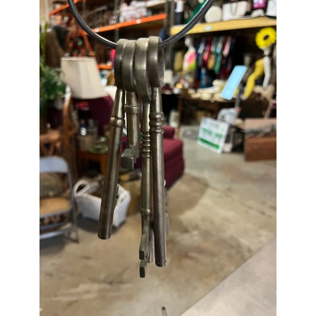 Mid-Century Modern Vintage Brass Set of Skeleton Keys For Sale - Image 3 of 10
