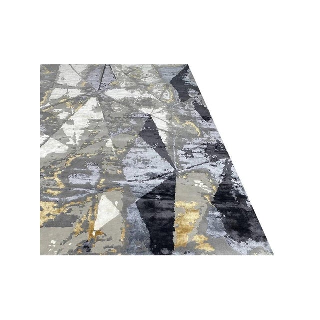 Handwoven Modern Abstract Area Rug 9x12 For Sale In Dallas - Image 6 of 12