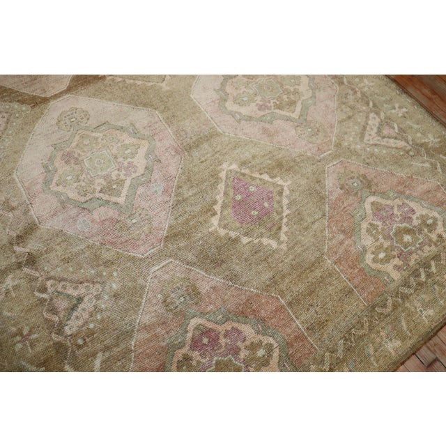 20th Century Pink Brown Beige Turkish Kars Anatolian Gallery Rug For Sale - Image 4 of 6
