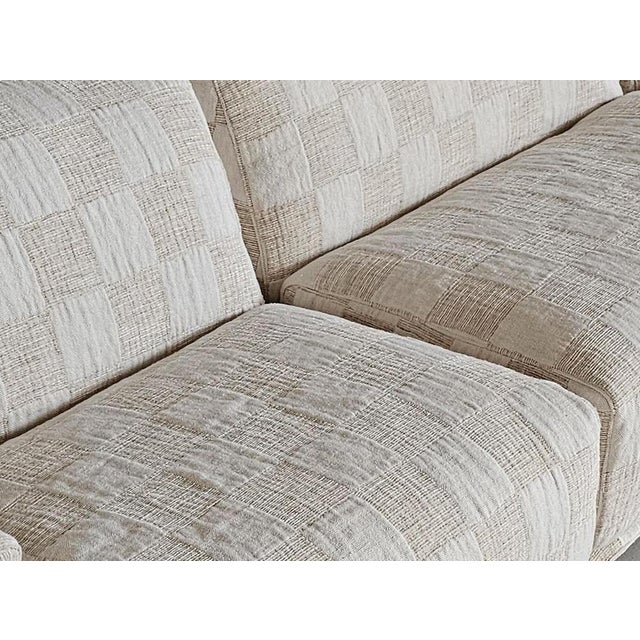 Modular Fiandra Sofa in Cream Checkered Fabric by Vico Magistretti for Cassina, 1970s For Sale - Image 9 of 10