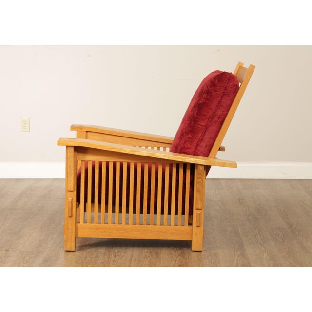 1990s Stickley Mission Collection Natural Oak Morris Chair For Sale - Image 5 of 13