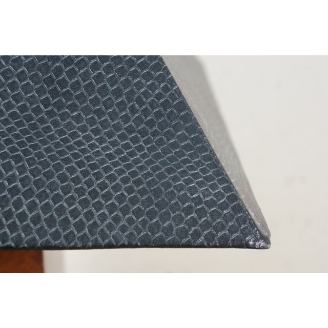 Late 20th Century Frederick Cooper Chinoiserie Tea Caddy Crane Canister Lamp Leather Shade 27" For Sale - Image 18 of 18