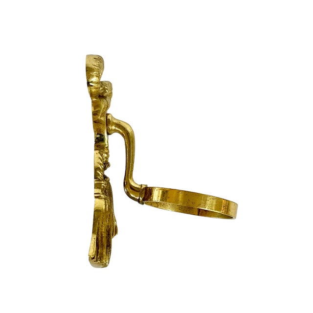 Mid 20th Century Vintage French Brass Bow and Tassel Bathroom Cup Holder For Sale - Image 5 of 9